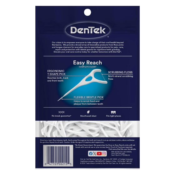 DenTek, Palillos con Hilo Dental Easy Reach Floss Picks - 75 Unidades