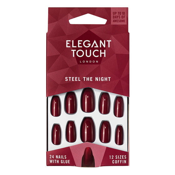 Elegant Touch, Uñas Postizas de Color - Steel The Night