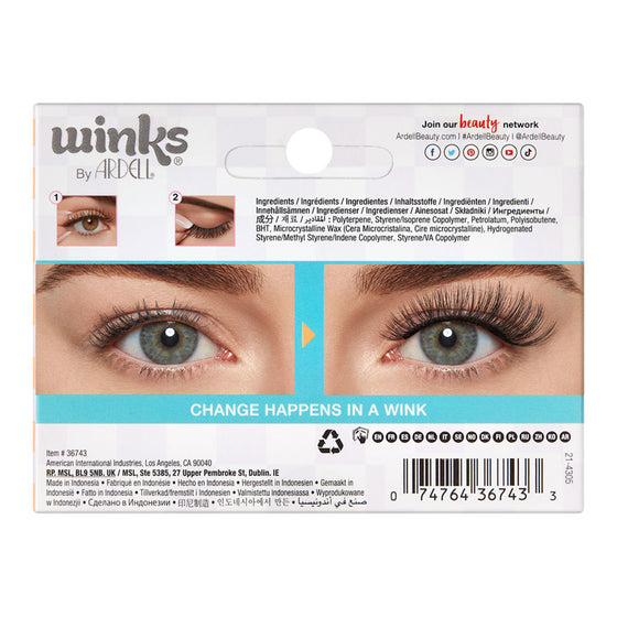 Pestañas Ardell Winks efecto delineado stick & go