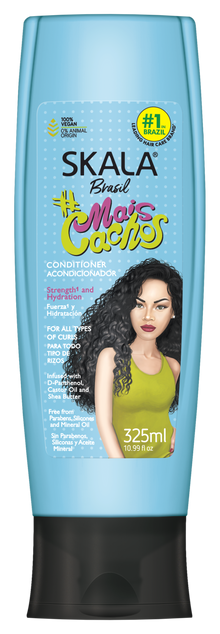  Skala Brasil #MaisCachos Acondicionador 325 ml – acondicionador vegano libre de crueldad animal para hidratar y definir rizos.