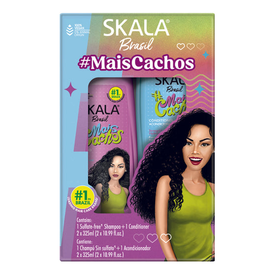 Skala Brasil – Kit Shampo , Más RIzos + Acondicionador (2 x 325 ml)