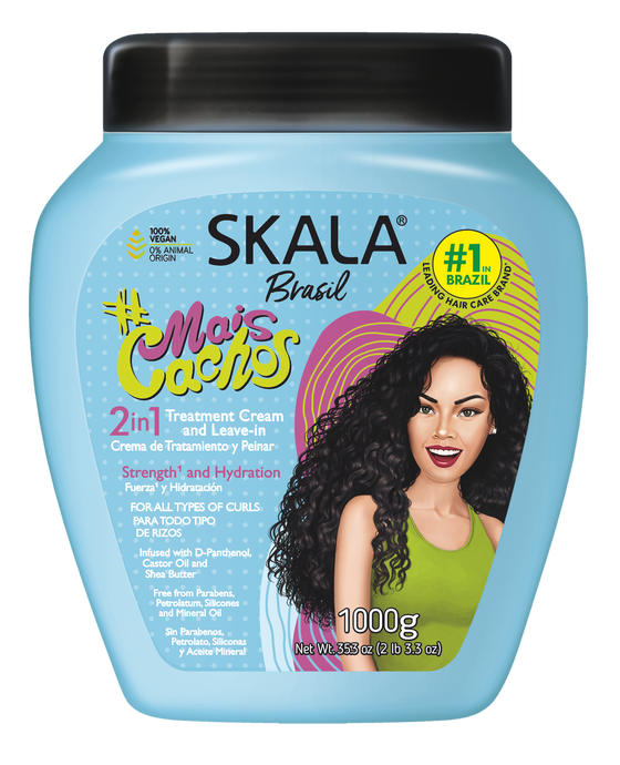 Skala Brasil, Crema de Tratamiento Capilar  Más Rizos  2 en 1 – 1000 g