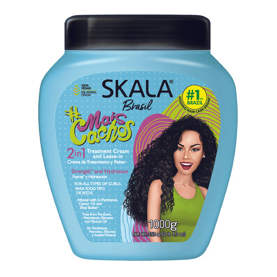 Skala Brasil, Crema de Tratamiento Capilar  Más Rizos  2 en 1 – 1000 g