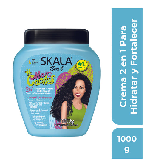 Skala Brasil, Crema de Tratamiento Capilar  Más Rizos  2 en 1 – 1000 g