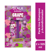  Shampoo y Acondicionador Skala Fruitastic Grape Shine con aceite de semilla de uva – brillo y nutrición vegana.