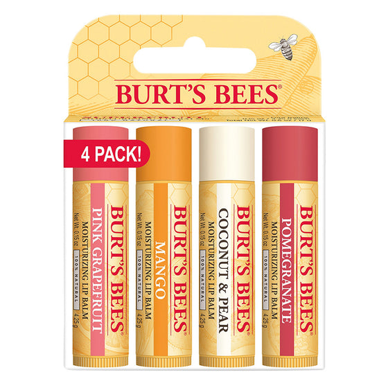 Burt's Bees, 4 Bálsamos  Labiales Hidratantes SUPERFRUIT