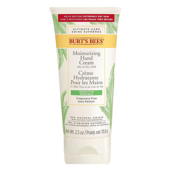 Burt's Bees, Crema Hidratante para Manos de Aloe y Leche de Arroz