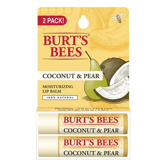 Burt's Bees, Bálsamo Labial Hidratante de Coco y Pera en Paquete Doble