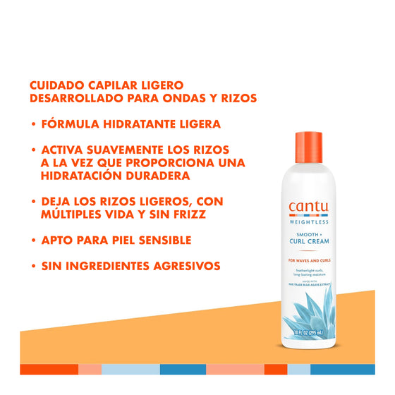 Cantu Weightless, Crema para peinar  Rizos (295 ml)