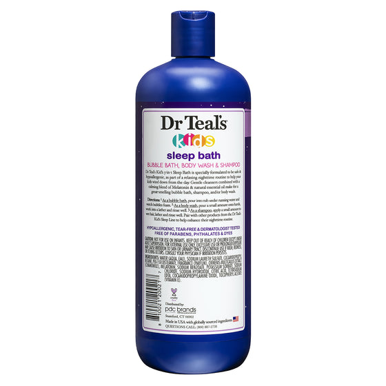 DR Teal's Kids, Melatonina 3-in-1 Hair and Body Wash – Relajación y Cuidado para un Sueño Reparador