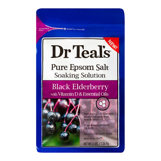 Dr. Teal's Sales de Epsom con Frutos de Elderberry - Descanso relajante y nutritivo