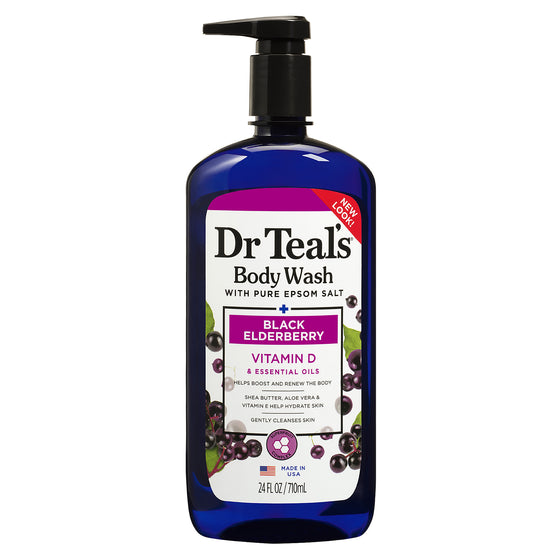 DR Teal's Gel de Baño con Fruta de Elderberry y Vitamina D - "Vitalidad y Cuidado para tu Piel"