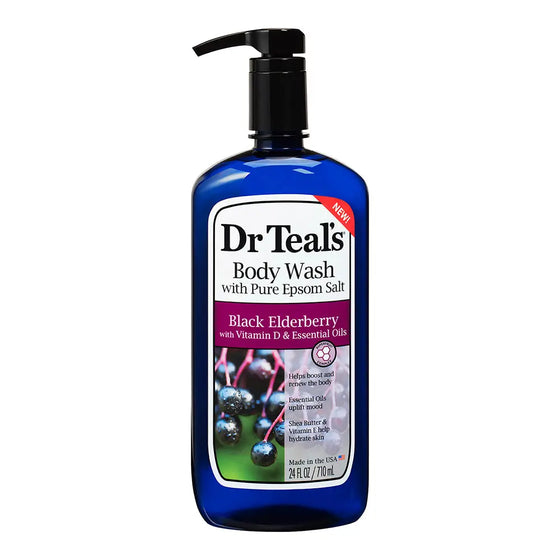 DR Teal's Gel de Baño con Fruta de Elderberry y Vitamina D - "Vitalidad y Cuidado para tu Piel" Dr Teal´s