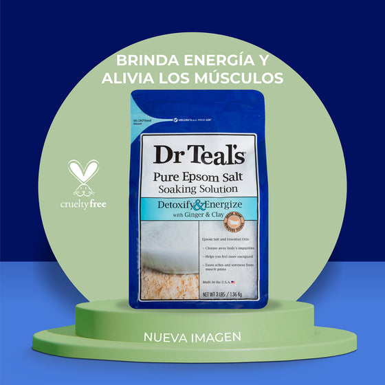 Dr Teal's,  Sales de Energizante con Jengibre y Arcilla - "Revitaliza tu Cuerpo"