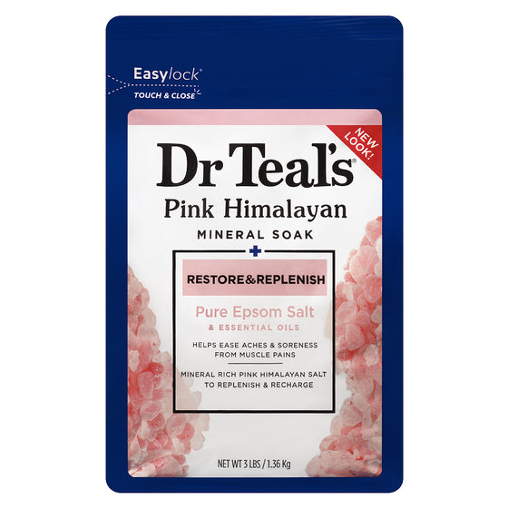 Dr Teal's, Sal Mineral de Himalaya Rosa Restauradora y Reconstituyente con Bergamota y Naranja - "Revitalización y Bienestar"