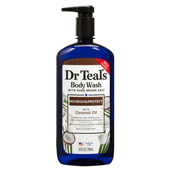 🥥 Dr. Teal’s Gel de Baño con Aceite de Coco y Sales de Epsom – Nutrición e Hidratación Profunda 🌿✨