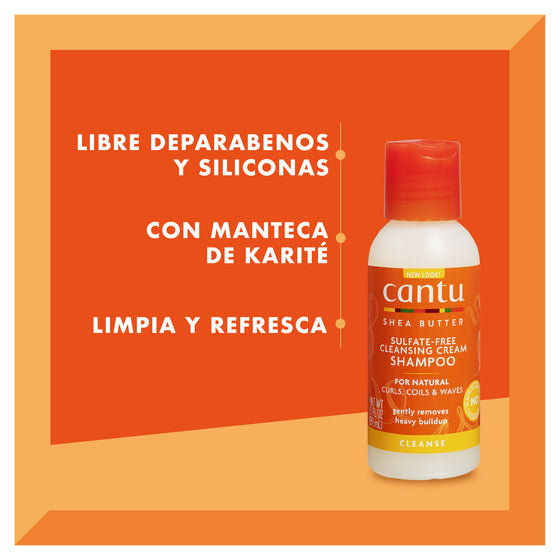 Cantu Travel Size, Shampoo Crema Limpiadora Sin Sulfatos