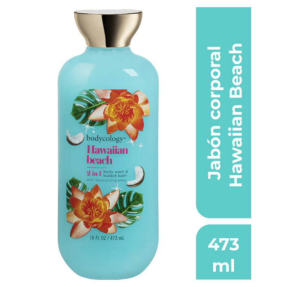 Bodycology Hawaiian Beach – 2 en 1: Gel de Baño + Baño de Espuma