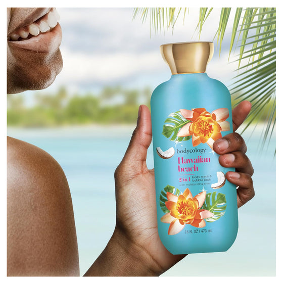 Bodycology Hawaiian Beach – 2 en 1: Gel de Baño + Baño de Espuma