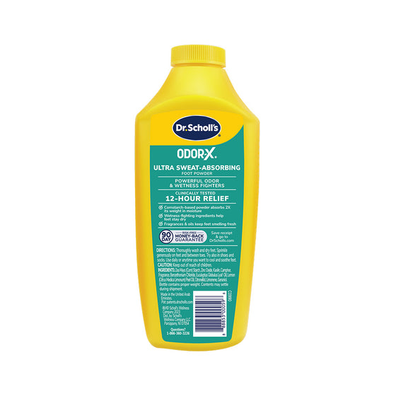 Dr. Scholl's® ODOR-X Polvo Absorbente de Sudor para Pies – 198 g