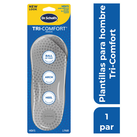 👞 Dr. Scholl's Tri-Comfort Insoles – Plantillas de Confort para Hombres (Tallas 7-11 MX)