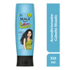 Acondicionador Skala Brasil #MaisCachos 325ml, frasco azul, fuerza e hidratación para todo tipo de rizos
Reverso acondicionador Skala #MaisCachos con ingredientes, instrucciones y leyenda sin parabenos ni siliconas