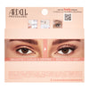 Instrucciones de aplicación para extensiones de pestañas Ardell. Guía visual para colocar grupos individuales y lograr un diseño de mirada personalizado y duradero.
