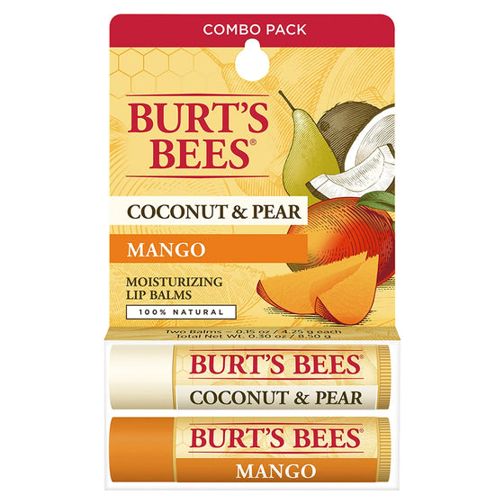 Burt's Bees, Bálsamo Labial Burt's Bees / Paquete de 2 Sabores Mango y Coco-Pera Burt's Bees
